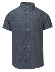 Koszula Męska, Granatowa Bawełniana, Casualowa, Krótki Rękaw, z Kieszonką -PAKO JEANS. Niebieskie koszule męskie Pako Jeans, m, bez wzorów, z bawełny, bez kołnierzyka, bez ramiączek. Za 109.00 zł.