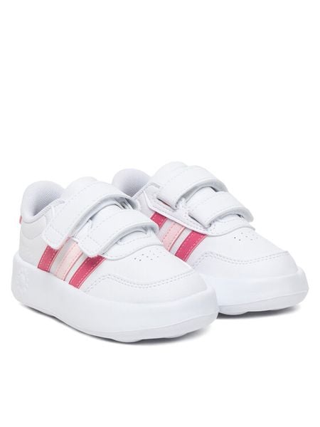 Adidas Sneakersy Breaknet 3.0 JS3676 Biały. Białe buty sportowe dziewczęce Adidas, bez wzorów, ze skóry, bez zapięcia. Za 149.99 zł.