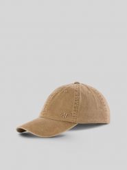 4F Czapka z daszkiem strapback męska - beżowa S/M (58cm). Brązowe czapki męskie 4f, bez wzorów, z bawełny, klasyczne. Za 69.99 zł.