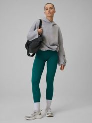 4F Legginsy treningowe bezszwowe damskie - turkusowe M/L. Niebieskie legginsy damskie 4f, l, bez wzorów, z dzianiny. Za 119.99 zł.