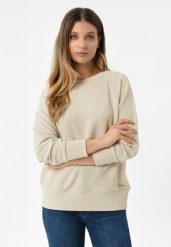 Prążkowana, luźna bluza B-MINK. Czerwone bluzy bez kaptura damskie Volcano, l, z elastanu. Za 149.99 zł.