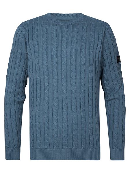 Petrol Industries Sweter w kolorze niebieskim rozmiar: XXL. Niebieskie swetry męskie Petrol Industries, xxl, bez wzorów, z bawełny, bez kołnierzyka. Za 108.99 zł.