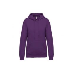 Bluza damska z kapturem Kariban. Fioletowe bluzy z kapturem damskie KARIBAN, xl, z bawełny. Za 181.00 zł.