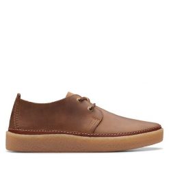 Półbuty Clarks. Brązowe półbuty męskie Clarks, bez zapięcia. Za 429.99 zł.