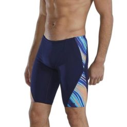 Spodenki treningowe do kolan TYR Riptidal - jammery. Niebieskie kąpielówki męskie TYR, l, bez wzorów, do pływania. Za 229.00 zł.
