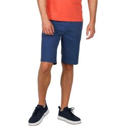 Szorty Męskie Timberland Straight. Niebieskie szorty męskie Timberland, bez kołnierzyka. Za 275.75 zł.