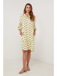 Lin Passion Lniana sukienka w kolorze żółtym rozmiar: 38/40. Żółte sukienki damskie Lin Passion, na co dzień, bez wzorów, ze lnu, klasyczne, bez kołnierzyka, bez ramiączek, midi, proste. Za 173.99 zł.