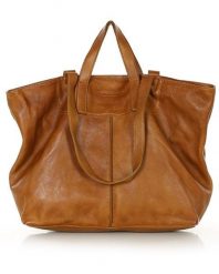 Duża torba shopper skórzana podwójne rączki - MARCO MAZZINI brąz camel. Brązowe shopper bag damskie bez wzorów, ze skóry, duże, bez dodatków. Za 479.00 zł.