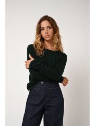AUTHENTIC CASHMERE Kaszmirowy sweter "Epéna" w kolorze ciemnozielonym rozmiar: M. Zielone swetry klasyczne damskie AUTHENTIC CASHMERE, m, z kaszmiru, bez kołnierzyka. Za 523.38 zł.