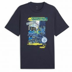 Koszulka piłkarska męska z krótkim rękawem PUMA Ftblnrgy+ L. Niebieskie t-shirty sportowe męskie Puma, l, bez ramiączek, do biegania. Za 194.99 zł.