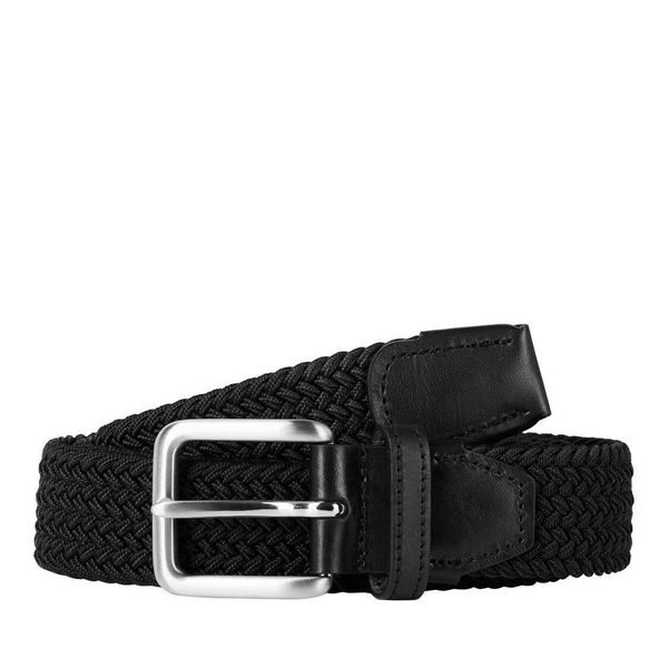 Pasek Jack & Jones Spring Woven czarny. Czarne paski męskie Jack&Jones, bez wzorów, z materiału, biznesowe. Za 124.15 zł.