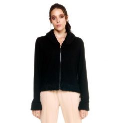 Bluza miękka z wełna z kaptur na co dzień. Czarne bluzy sportowe damskie LEONE 1947 APPAREL, z poliesteru. W wyprzedaży za 191.56 zł.