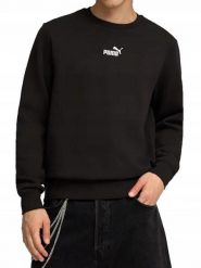 Bluza na co dzień Męska Puma Sportowa Bawełniana Bez Kaptura. Czarne bluzy bez kaptura męskie Puma, m, z bawełny. Za 199.00 zł.