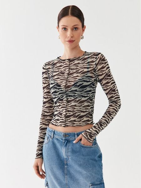 ONLY Bluzka 15315812 Beżowy Regular Fit. Brązowe bluzki damskie Only, l, bez wzorów, z syntetyku, bez ramiączek. Za 99.99 zł.