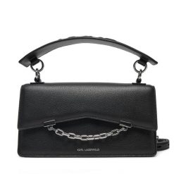Torebka KARL LAGERFELD. Czarne torebki klasyczne damskie Karl Lagerfeld, bez wzorów, bez dodatków. Za 759.99 zł.
