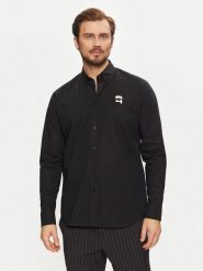 KARL LAGERFELD Koszula 605911 551671 Czarny Regular Fit. Czarne koszule męskie Karl Lagerfeld, m, bez wzorów, z bawełny, bez kołnierzyka, bez ramiączek. Za 499.99 zł.
