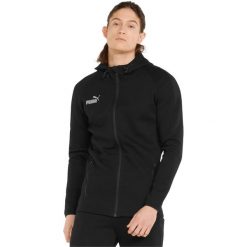 Bluza z kapturem Puma Teamfinal Casuals Hooded Jkt, Mężczyźni. Czarne bluzy sportowe męskie Puma, bez wzorów, z bawełny, sportowe, bez kołnierzyka, bez ramiączek. Za 204.68 zł.