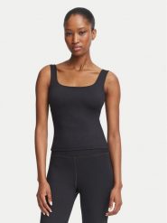 Guess Top V6YP18 K4788 Czarny Slim Fit. Czarne topy damskie Guess, s, z aplikacjami, z syntetyku, bez kołnierzyka. Za 184.99 zł.