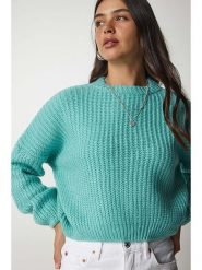 Happiness Istanbul Sweter w kolorze turkusowym rozmiar: onesize. Niebieskie swetry klasyczne damskie Happiness Istanbul, ze splotem, bez kołnierzyka. Za 100.04 zł.