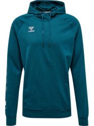 Bawełniana bluza z kapturem Hummel Move Grid. Zielone bluzy sportowe męskie HUMMEL, bez wzorów, z bawełny, eleganckie, bez kołnierzyka, bez ramiączek. Za 256.85 zł.