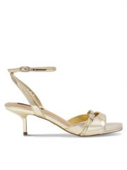Nine West Sandały BYCCC02 Złoty. Żółte sandały damskie Nine West, bez wzorów, ze skóry, bez obcasa, na szpilce. Za 159.99 zł.