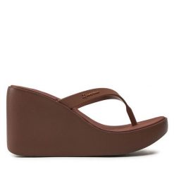 Japonki Ipanema. Brązowe klapki damskie Ipanema, bez wzorów, bez obcasa. Za 139.99 zł.