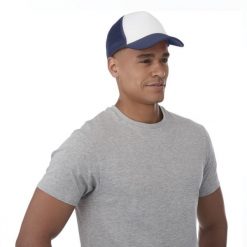 5panelowa Czapka Trucker. Białe czapki męskie BULLET, bez wzorów, z materiału. Za 26.99 zł.