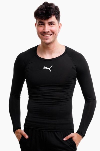 Koszulka piłkarska męska PUMA Liga Baselayer Tee. Czarne bielizna termoaktywna męska Puma, m, z elastanu, bez ramiączek, do piłki nożnej. Za 76.99 zł.