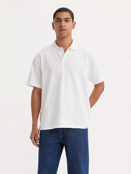 Levi's Koszulka polo w kolorze białym rozmiar: L. Białe koszulki polo męskie Levi's, l, bez wzorów, z bawełny, bez ramiączek. Za 124.95 zł.