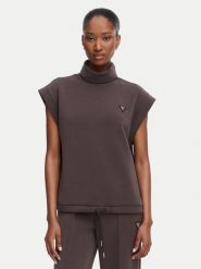 Guess Bluza V6YQ18 K4318 Brązowy Regular Fit. Brązowe bluzy bez kaptura damskie Guess, l, z syntetyku. Za 294.99 zł.