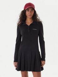 Tommy Jeans Sukienka dzianinowa Script DW0DW22464 Czarny Regular Fit. Czarne sukienki damskie Tommy Jeans, m, bez wzorów, z bawełny, bez kołnierzyka, bez ramiączek. Za 489.99 zł.