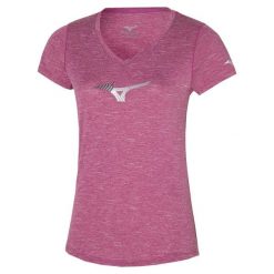 Koszulka do biegania damska Mizuno Impusle Core RB Tee. Fioletowe bluzki damskie Mizuno, l, bez wzorów, z materiału, bez kołnierzyka. Za 67.99 zł.