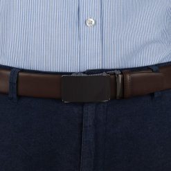 Pasek męski skórzany 3,5 cm klamra automatyczna Beltimore brązowy 02-575 : Kolory - brązowy, beżowy, Rozmiar pasków - r.115-130 cm. Brązowe paski męskie bez wzorów, ze skóry, wizytowe. Za 64.99 zł.