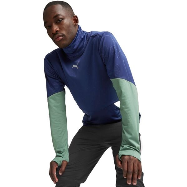 Bluza męskie Puma Individual Winterized Top. Niebieskie bluzy bez kaptura męskie Puma, m, z poliesteru. Za 290.00 zł.