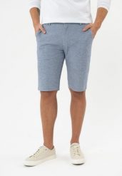 Krótkie spodnie chino P-BRAXTON. Niebieskie szorty męskie Volcano, na lato, bez wzorów, z elastanu, klasyczne. Za 169.99 zł.