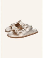 MELVIN & HAMILTON Skórzane klapki "Eve 1" w kolorze złotym rozmiar: 38. Żółte klapki damskie MELVIN & HAMILTON, bez wzorów, bez obcasa. Za 341.79 zł.