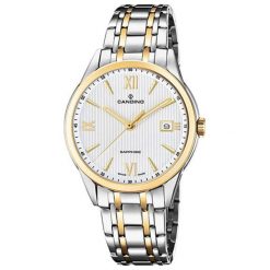 Zegarek "C4694-1" w kolorze srebrno-złotym. Szare, analogowe zegarki męskie Michael Kors, Fossil, ze stali. W wyprzedaży za 999.95 zł.