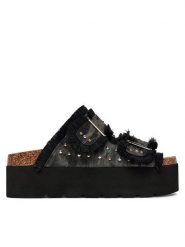 DeeZee Klapki LB-P1748 Czarny. Czarne klapki damskie DeeZee, bez wzorów, z materiału, bez obcasa. Za 127.99 zł.
