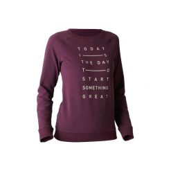 Bluza Gym & Pilates 500 damska. Brązowe bluzy bez kaptura damskie DOMYOS, s, z bawełny. W wyprzedaży za 29.99 zł.