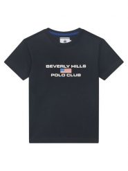 Beverly Hills Polo Club T-Shirt P-SS26B-TS0132 Granatowy Regular Fit. Niebieskie t-shirty chłopięce Beverly Hills Polo Club, bez wzorów, z bawełny, bez ramiączek. Za 119.99 zł.