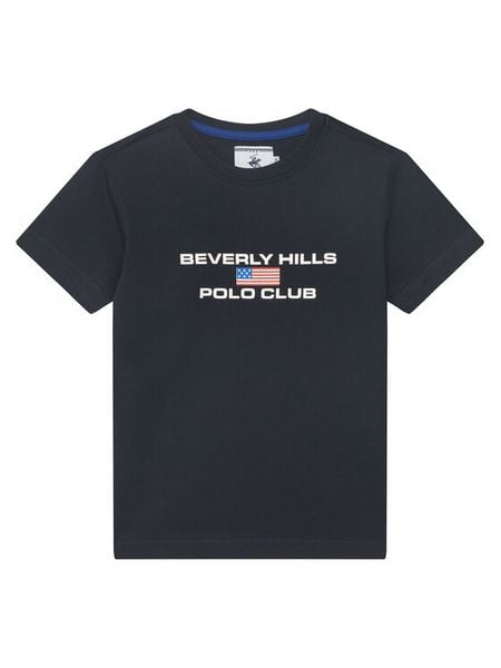 Beverly Hills Polo Club T-Shirt P-SS26B-TS0132 Granatowy Regular Fit. Niebieskie t-shirty chłopięce Beverly Hills Polo Club, bez wzorów, z bawełny, bez ramiączek. Za 101.99 zł.