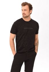 T-shirt z wzorem T-STARS. Czarne t-shirty męskie Volcano, l, bez wzorów, z bawełny, bez kołnierzyka. Za 69.99 zł.