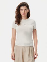 Tommy Jeans T-Shirt Tonal Linear DW0DW20315 Beżowy Slim Fit. Brązowe szorty męskie Tommy Jeans, z bawełny, bez kołnierzyka. Za 89.99 zł.
