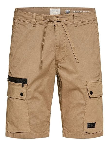 Camel Active Bojówki - Regular fit - w kolorze jasnobrązowym rozmiar: W38. Brązowe szorty męskie Camel Active, bez wzorów, z bawełny. Za 180.06 zł.