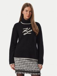 KARL LAGERFELD Golf B4W18033 Czarny Regular Fit. Czarne golfy damskie Karl Lagerfeld, m, bez wzorów, z wełny, bez ramiączek. Za 1,299.00 zł.