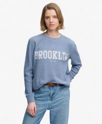 Superdry Damska koszulka z długim rękawem Athletic Essential bawełna – Tidal. Niebieskie bluzki sportowe damskie Superdry., bez wzorów, z bawełny, bez kołnierzyka. Za 164.00 zł.