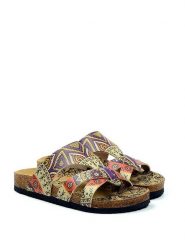 Calceo Klapki ze wzorem rozmiar: 36. Klapki damskie Calceo, bez wzorów, z materiału, bez obcasa. Za 126.99 zł.