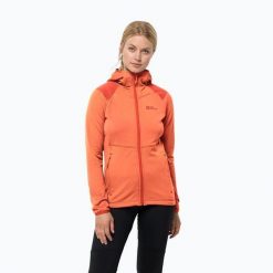 Bluza trekkingowa damska Jack Wolfskin Kolbenberg Hooded FZ. Brązowe bluzy z kapturem damskie Jack Wolfskin, xs, z elastanu. Za 269.99 zł.