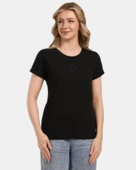 Damska bawełniana koszulka Kilpi LOS-W. Czarne t-shirty damskie Kilpi, bez wzorów, z bawełny, bez kołnierzyka. Za 91.56 zł.