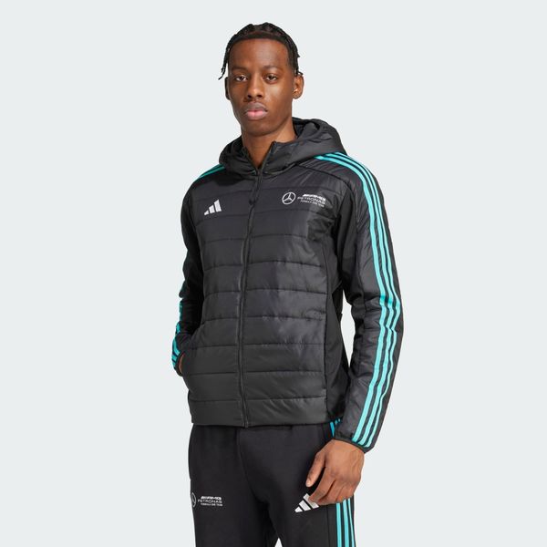 Kurtka Mercedes - AMG Petronas Formula One Team DNA Puffer. Białe kurtki męskie Adidas, m, bez wzorów, z materiału, casualowe, bez kaptura. W wyprzedaży za 351.20 zł.